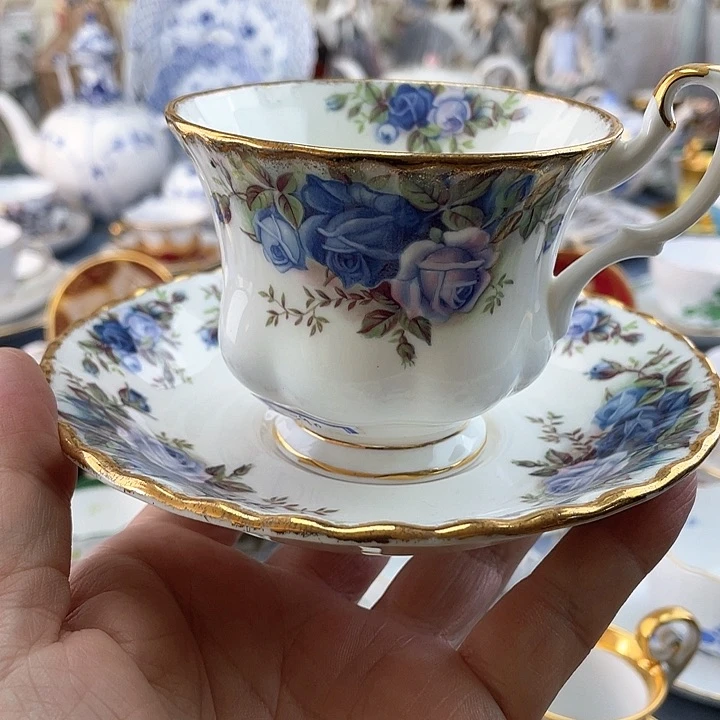 中古欧瓷咖啡杯小房子