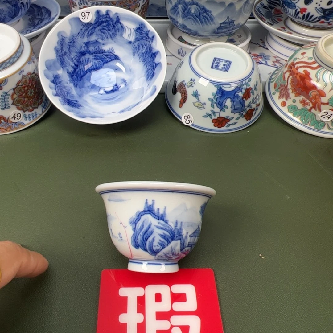 陶瓷景德镇纯手工纯手绘茶具木木15磨损