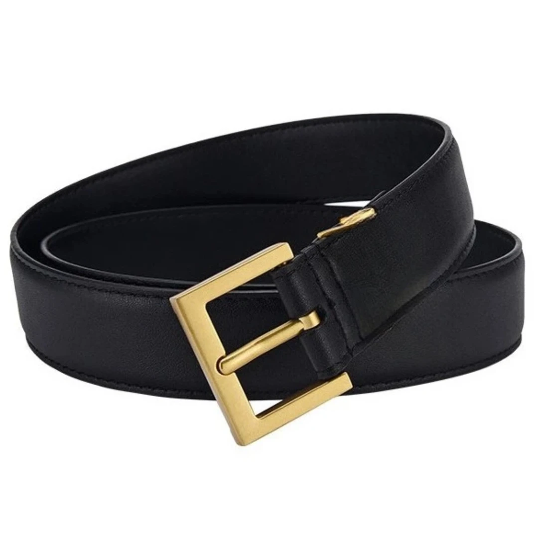 【浠儿家】新款金扣热销牛皮女士字母腰带2.0cm时尚皮带时尚百搭