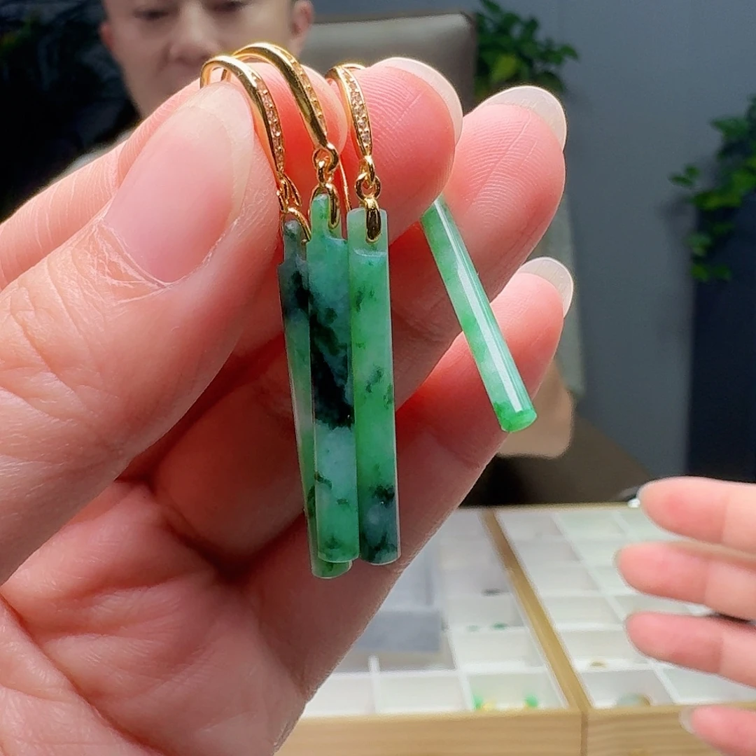 翡翠银S925镶嵌耳饰多样性发货其一