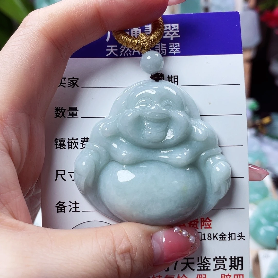 翡翠未镶嵌颈饰佛公02