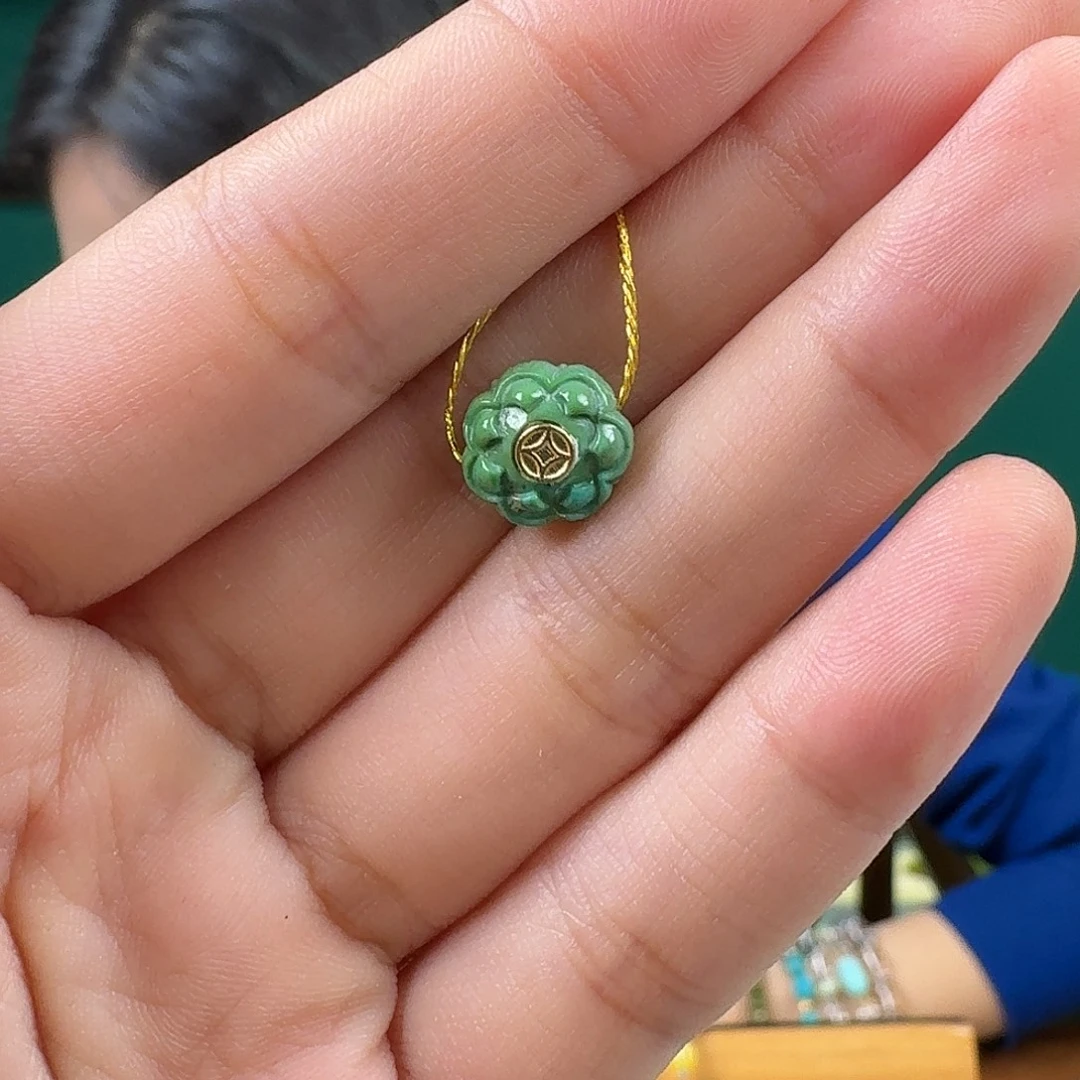 绿松石18K金镶嵌珠宝奇石