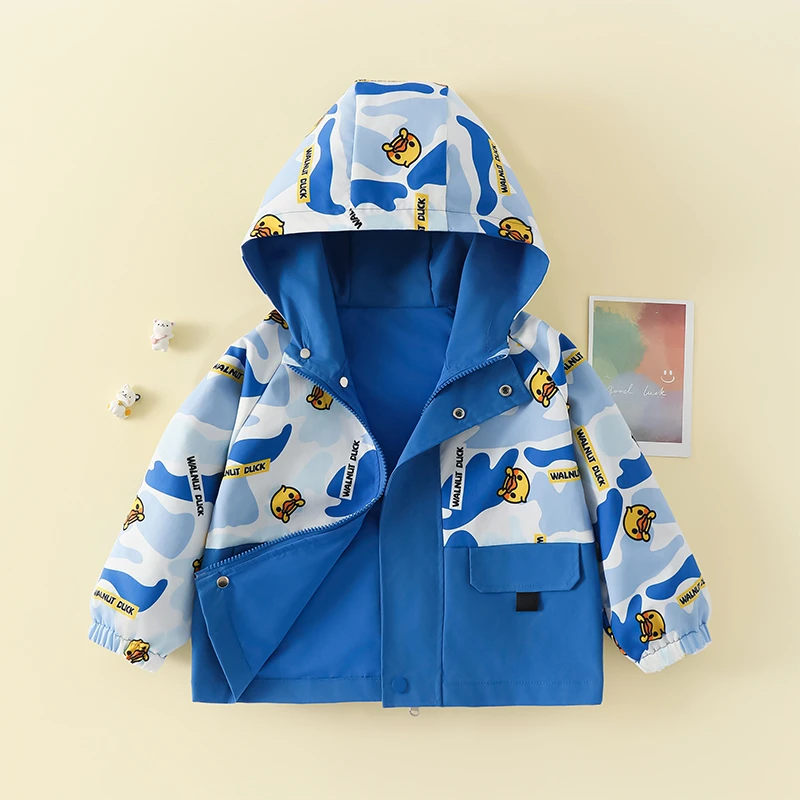 WALNUTDUCK【玉】2025新款小黄鸭冲锋衣外套儿童保暖休闲外套 4W157