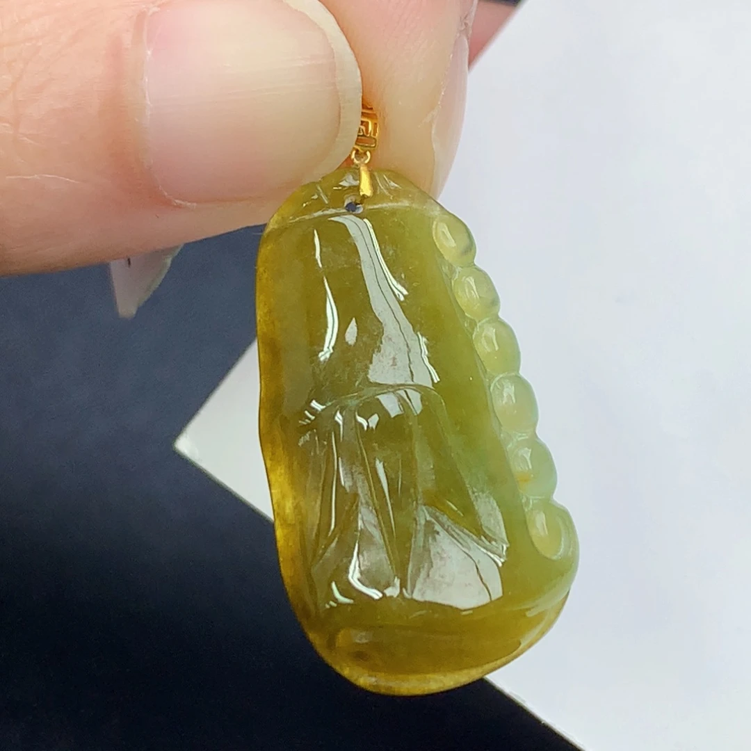 颈饰18K金镶嵌翡翠