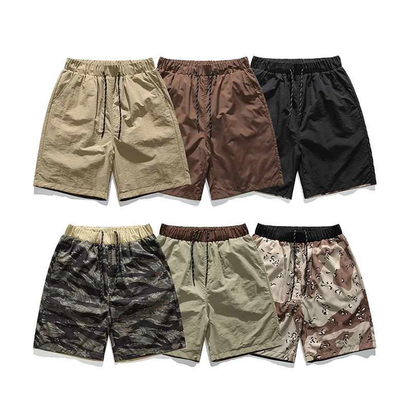 夏季薄款凉感透气双面穿短裤日常通勤百搭休闲宽松五分裤子男