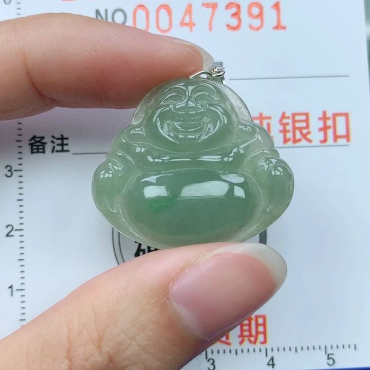 翡翠颈饰银S925镶嵌天然翡翠a货