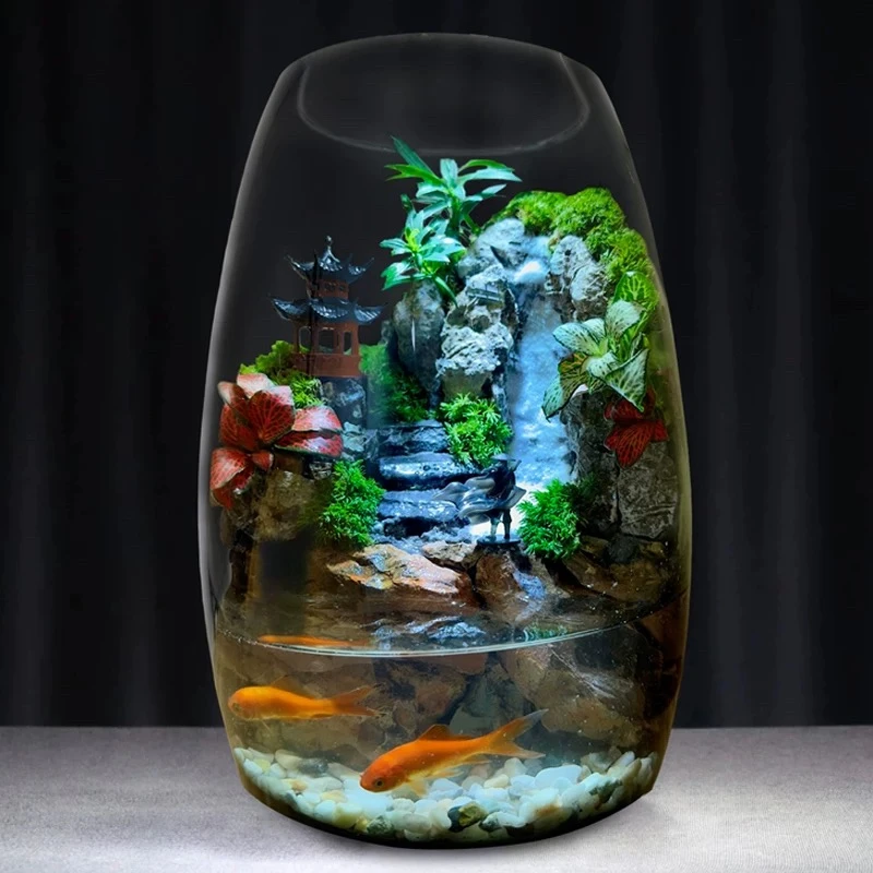 【万重山】生态缸侠客微景观苔藓造景中国风摆件养鱼风水鱼缸摆件