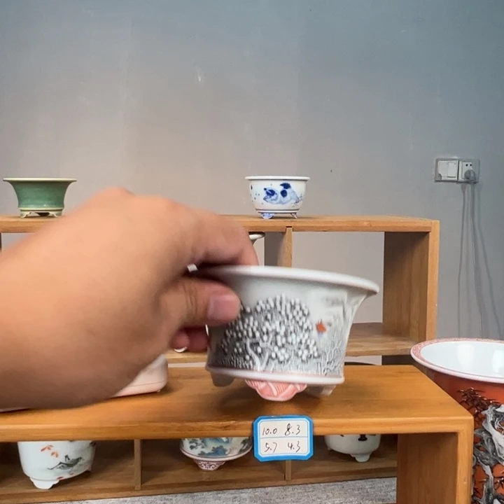 半***仙手工风雪上梁山陶瓷花盆