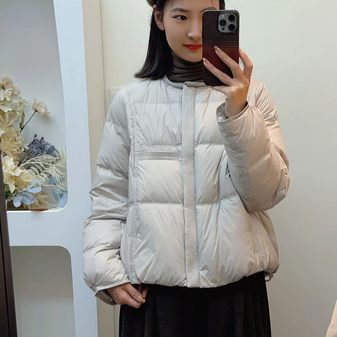 【赢利】冬季新款休闲圆领轻薄款女士羽绒服 X331