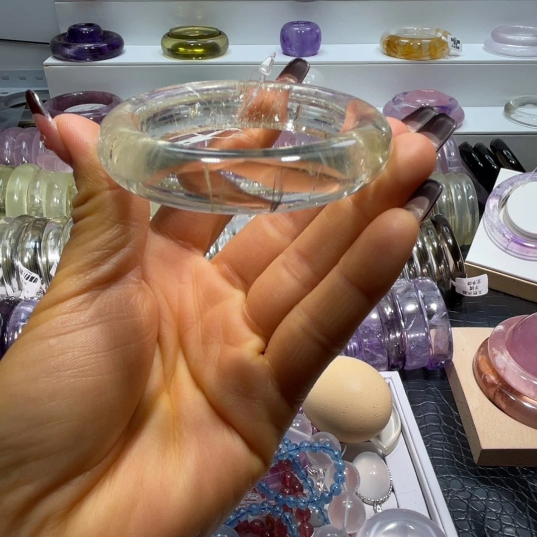 水晶手镯55.8圈口21号未镶嵌