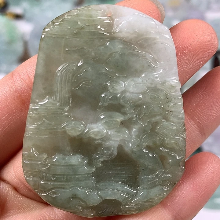 颈饰未镶嵌翡翠山水福利