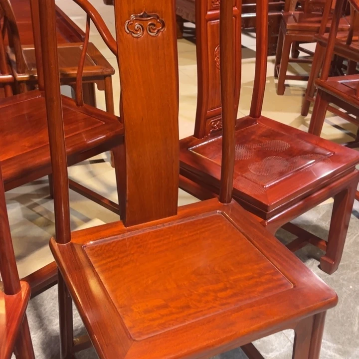 恰***年成套家具紫檀木类缅甸花梨木餐椅