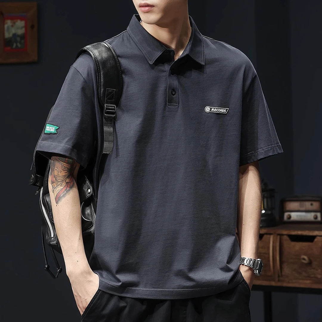 MR.MUDI/穆迪先生2025夏季纯棉高端POLO衫男重磅翻领短袖t恤简约