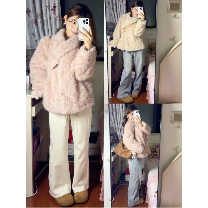 围巾领三粒扣保暖短款女2025新款短外套女装加绒设计师拼接