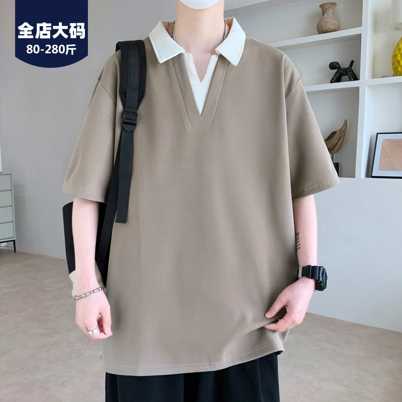 胖胖森大码男士短袖POLO衫夏季宽松休闲百搭半袖微胖子翻领T恤衫