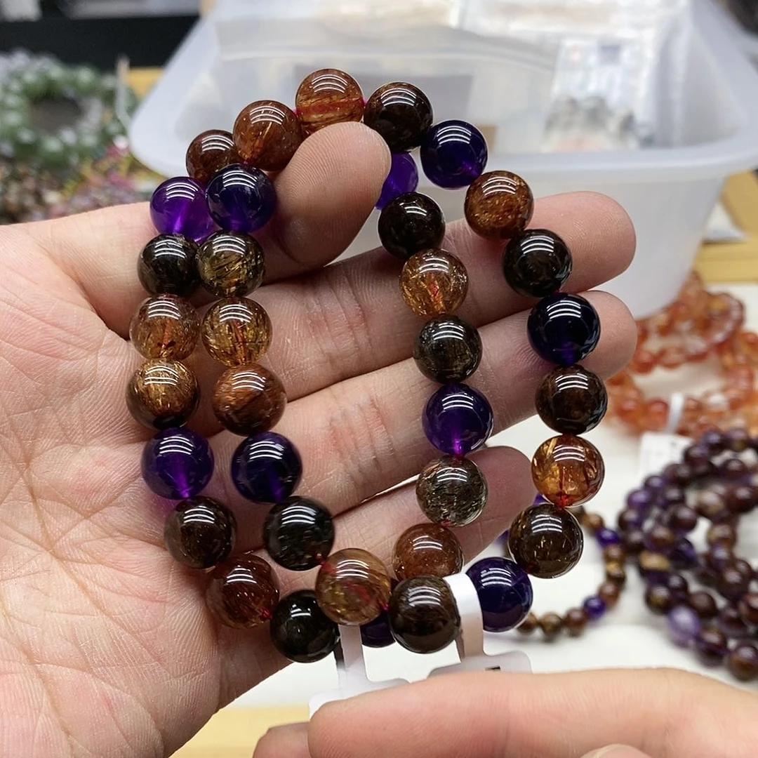 水晶手链未镶嵌多样性发货发一条