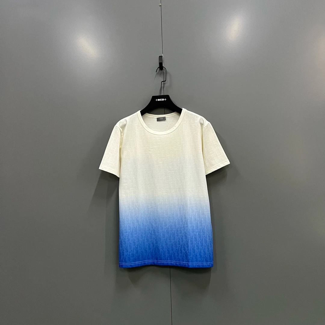 99新 DIOR/迪奥 715 白蓝渐变老花短袖 XL码 607000