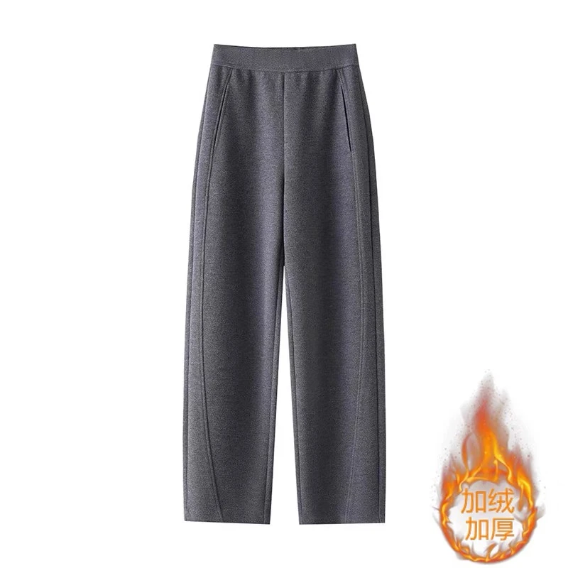 Z9886冬季新款香蕉裤加绒长裤显瘦裤子女裤直筒休闲秋冬加厚裤子