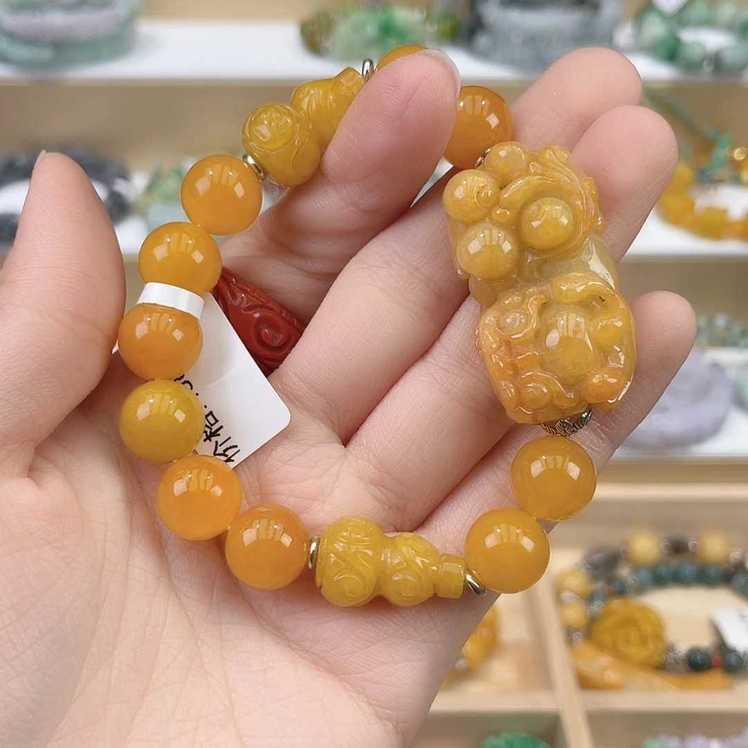 红***客翡翠未镶嵌手链手链