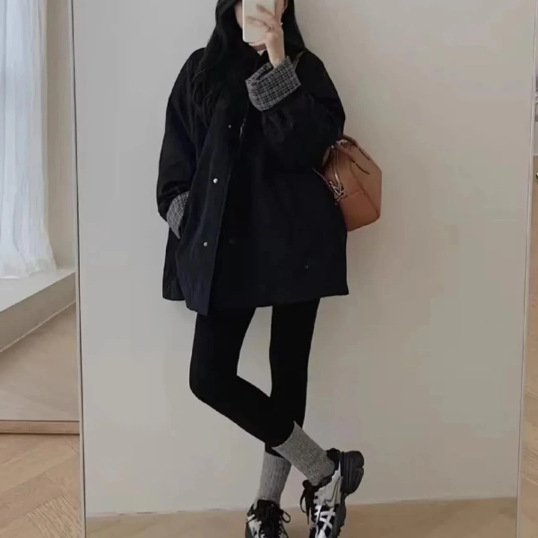 高级感撞色夹服2025爆款新品立领休闲宽松百搭加厚保暖风衣