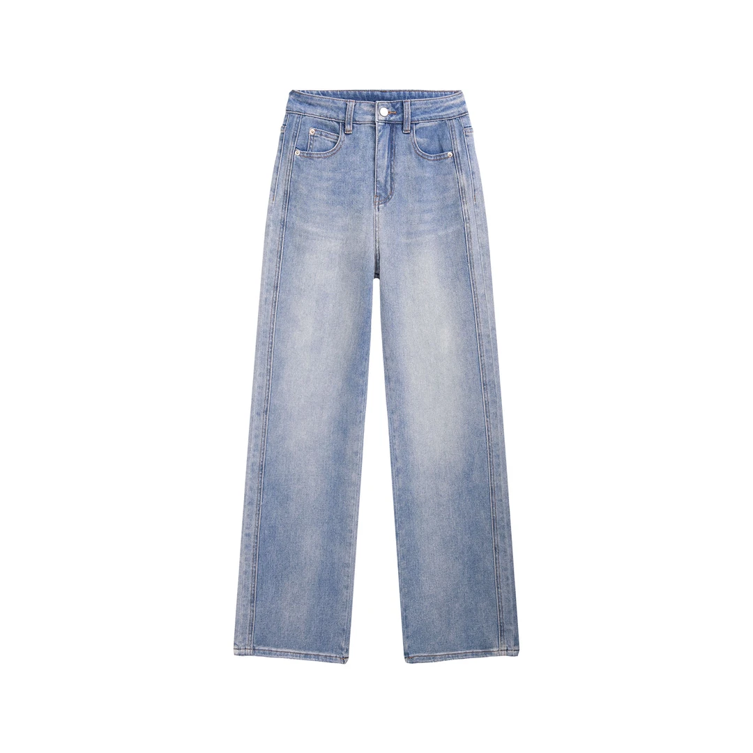 门店64&9！出街搭子裤」经典窄版显瘦高腰休闲百搭直筒牛仔裤C24638