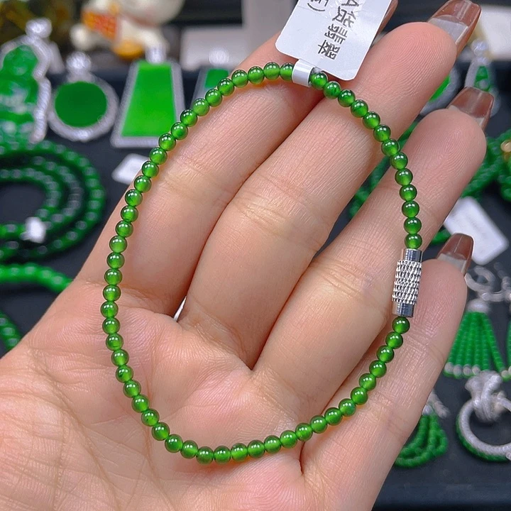 未镶嵌手链翡翠圆珠手链3