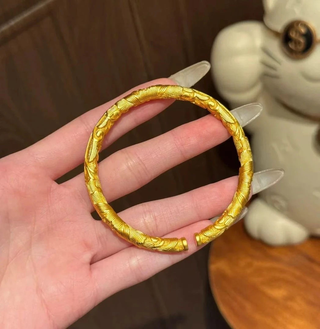 【抖音好货】新中式新款气质实心【国色牡丹花】手镯