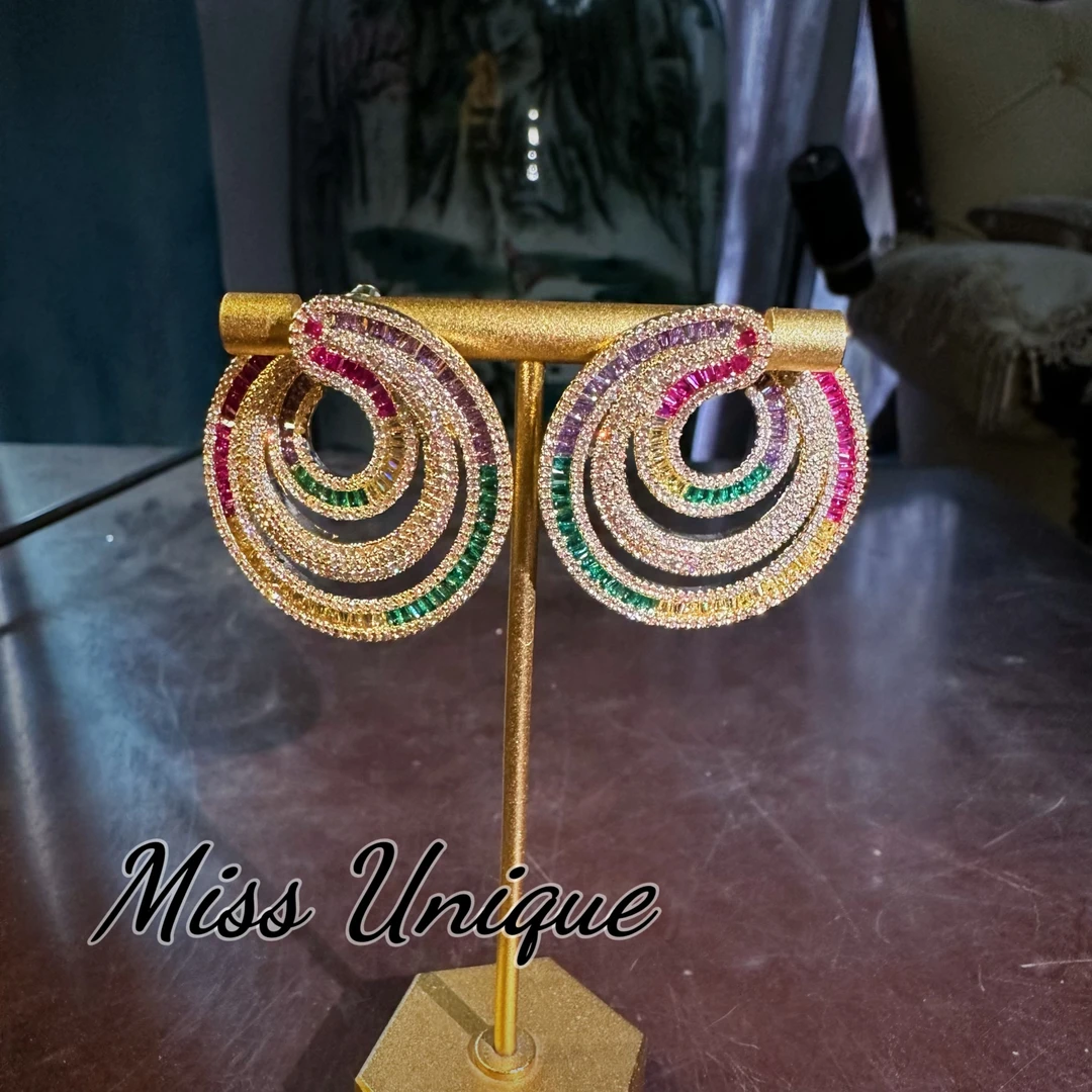 S2428彩色甜甜圈耳环