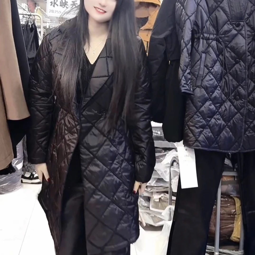 秋冬新款洋气宽松显瘦百搭气质中长款立领保暖棉服女