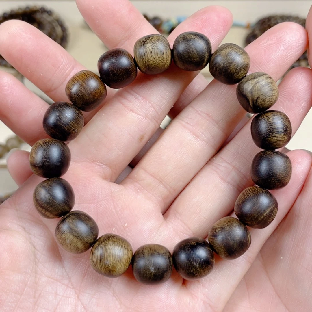 手串沉香越南芽庄白棋楠老料满瘤疤1.2