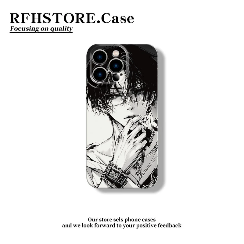 闪度侠动漫忧郁男生适用苹果16/15菲林手机壳华为vivo小米oppo套