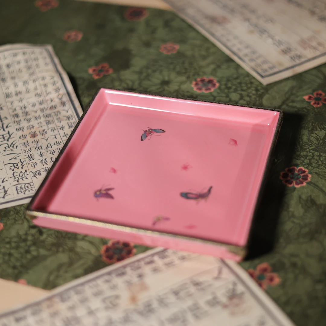 【悦生活】樱粉-华隐堂-四方壶承-直径14cm（华隐S1146）