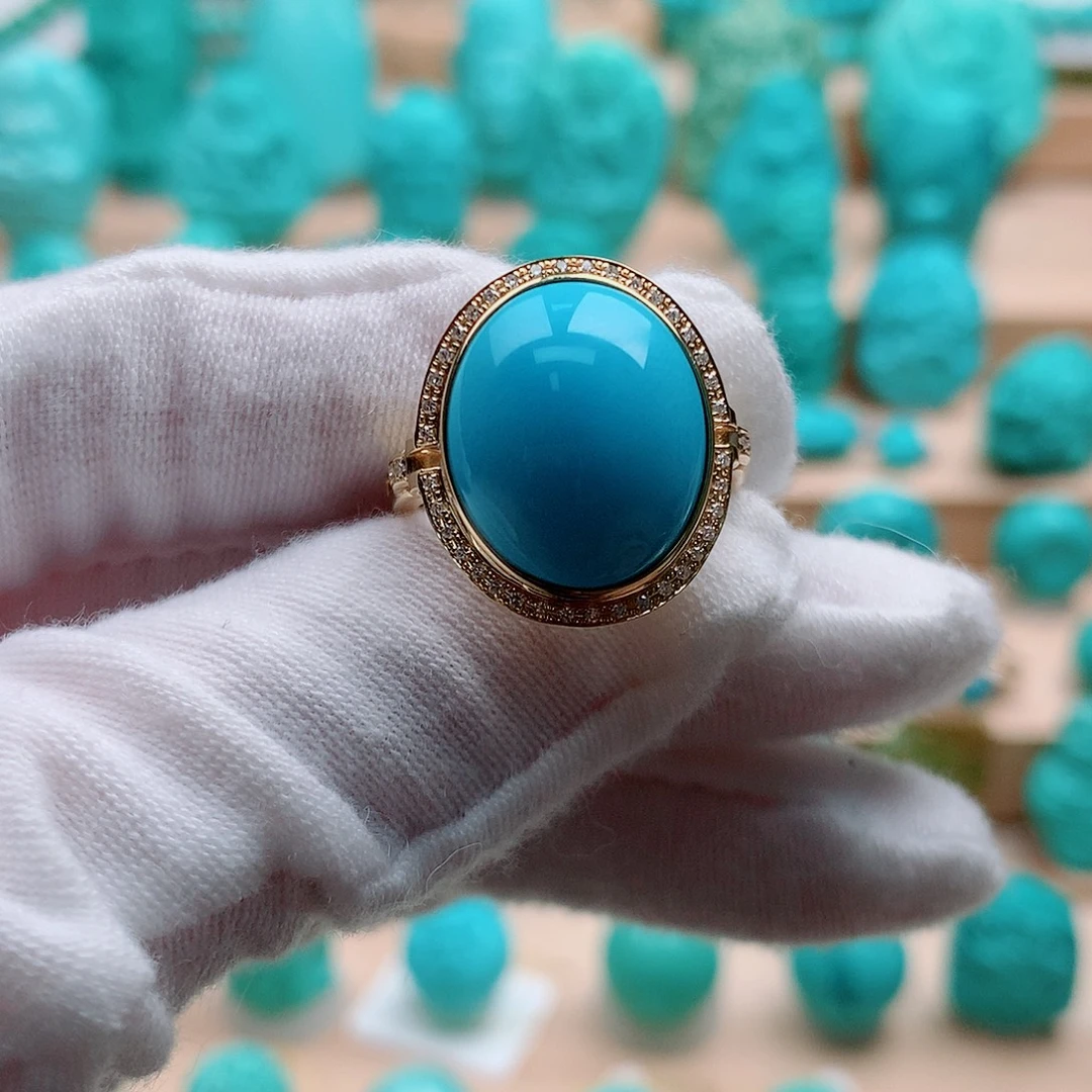 绿松石18K金镶嵌配饰