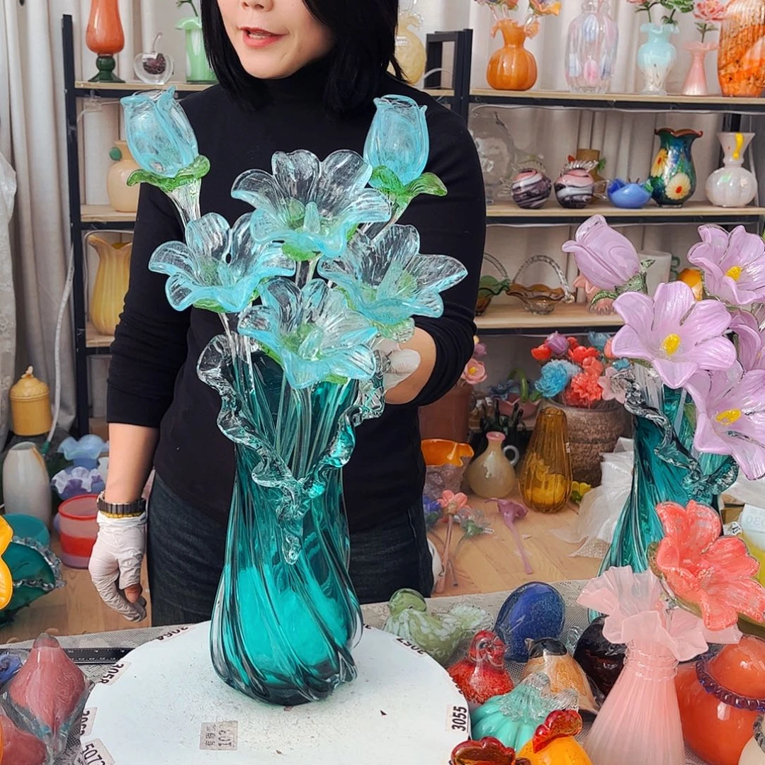 6花1瓶 福利家悦琉璃工艺品