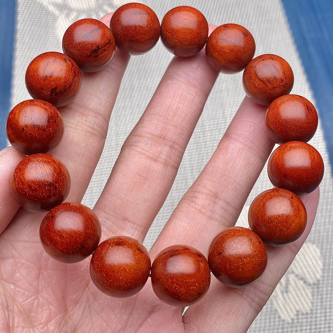 原汁原味1.5cm 5星鳞底泥料黑飘红满金星局部爆满金星小叶紫檀