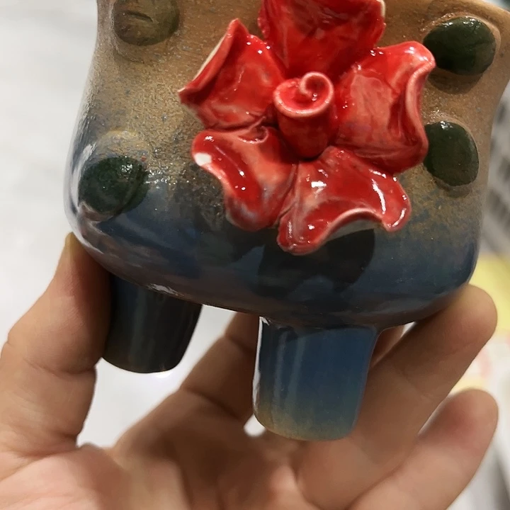 瓷片花盆多肉植物艺术品