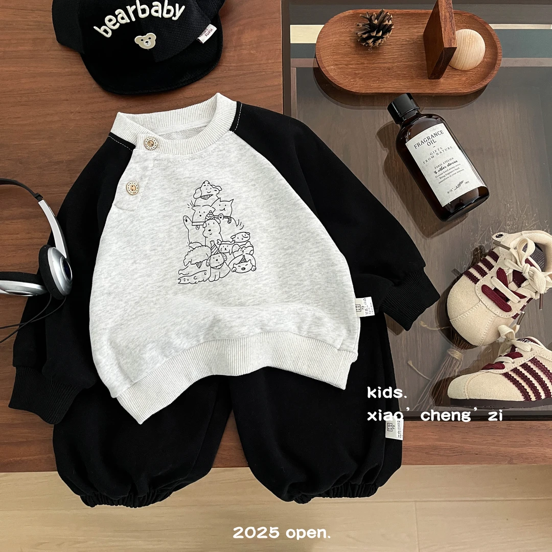 T25C78春日新款洋气百搭休闲耐看时髦百搭外出男宝宝女宝宝套装