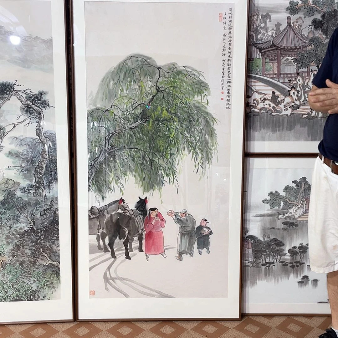 国画手绘画作品带框80/160