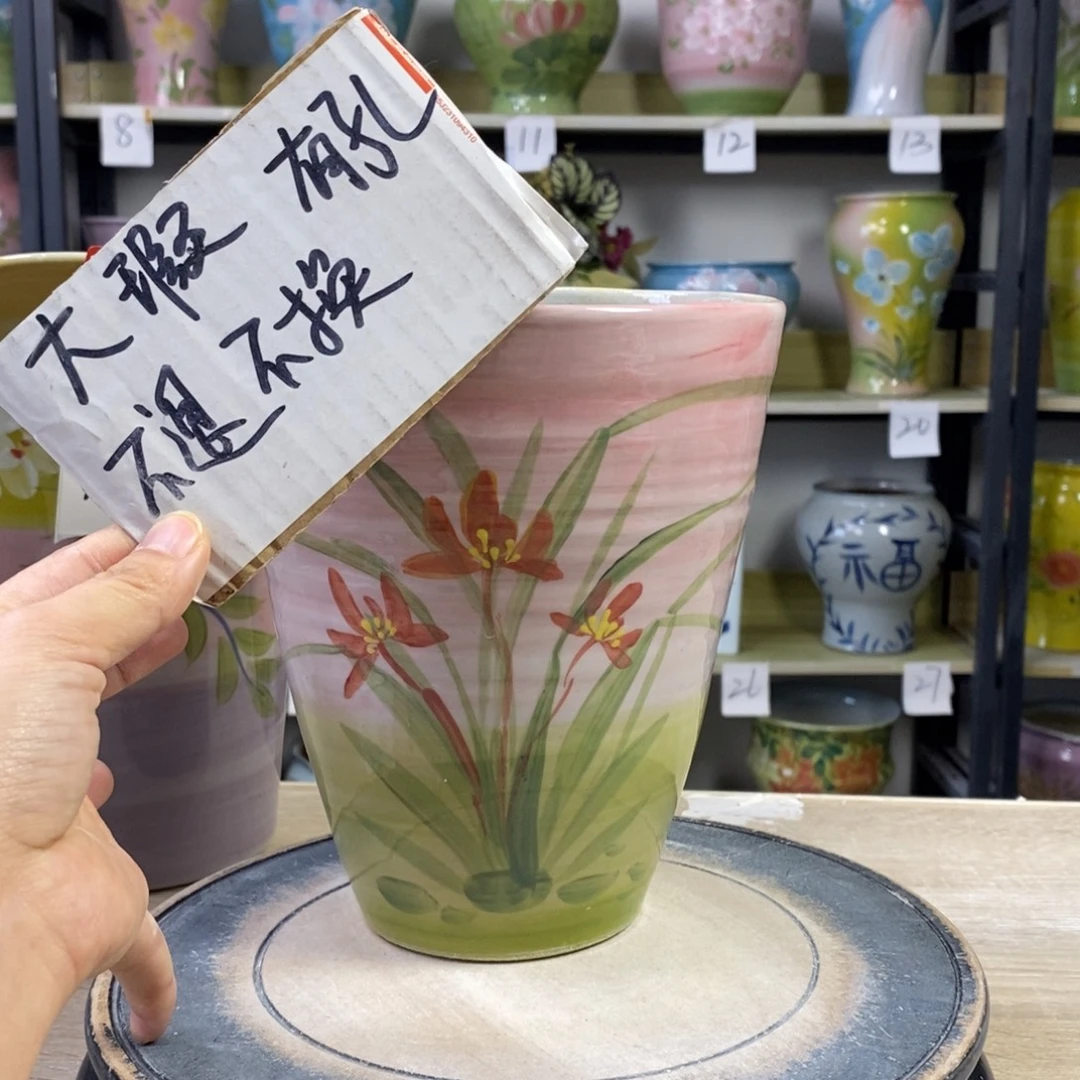 景德镇手工手绘陶瓷花盆