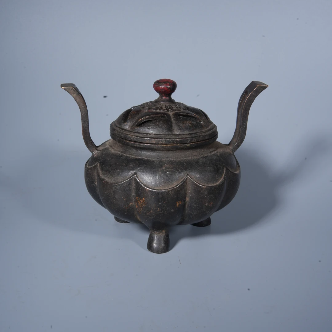 Tgz08 清晚期 瓜型铜香炉