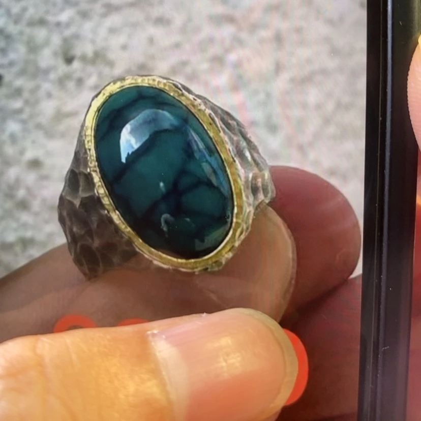 【闪购商品】银S925镶嵌绿松石戒指?*吹