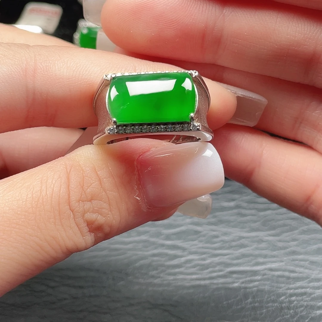 翡翠银S925镶嵌戒指0001