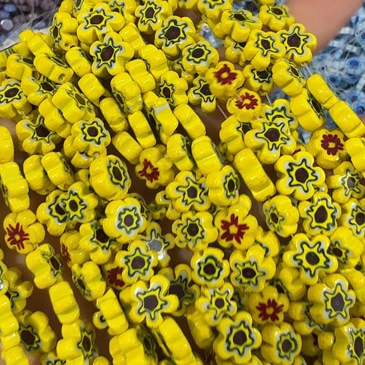 玛瑙/玉髓合金珠宝半成品一条黄色小花