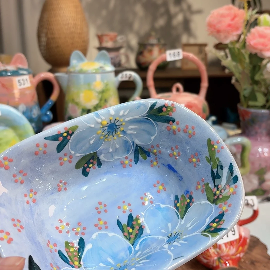 景德镇手绘高温釉下彩陶瓷茶具