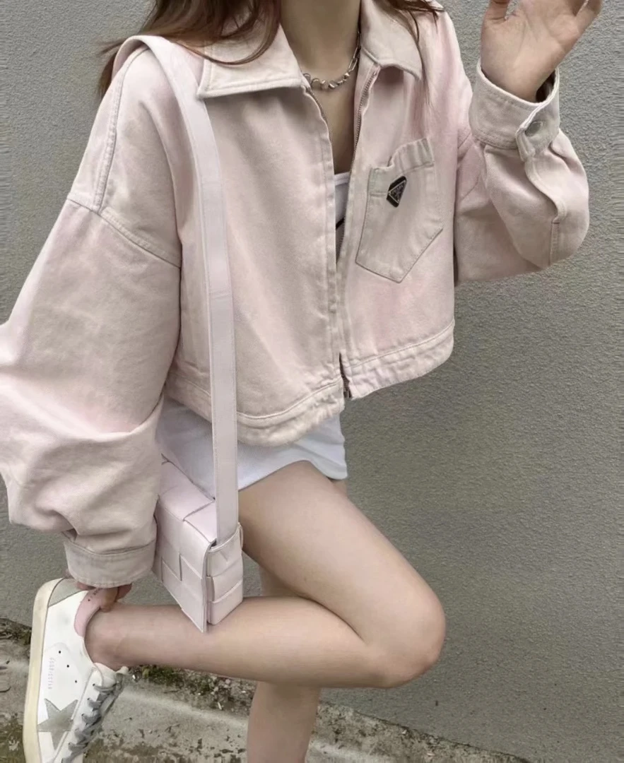 99新 Prada/普拉达 粉色牛仔外套 40码 99新 GM003005