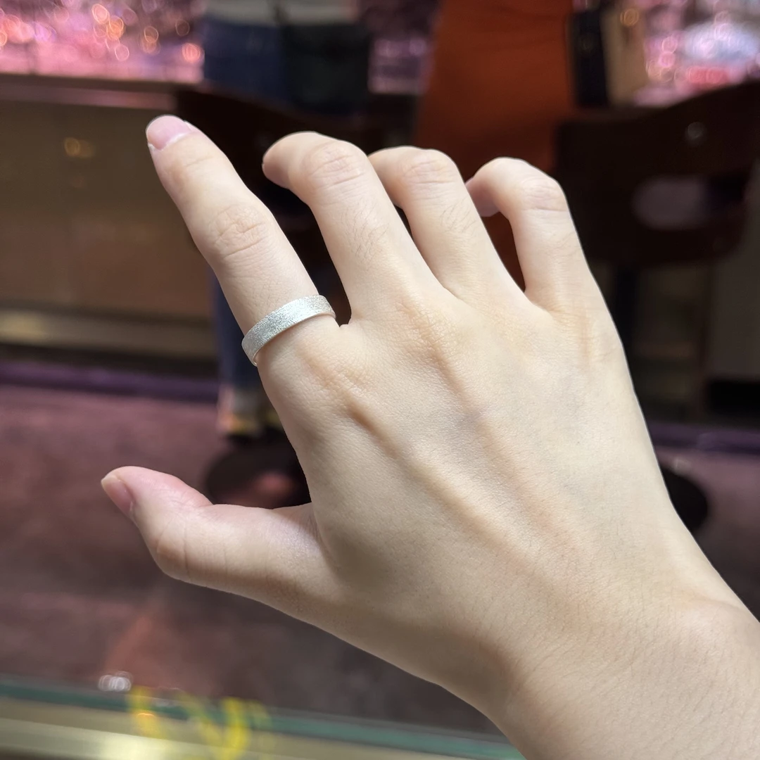 925银戒指 S925银拉丝板戒女款简约高级感