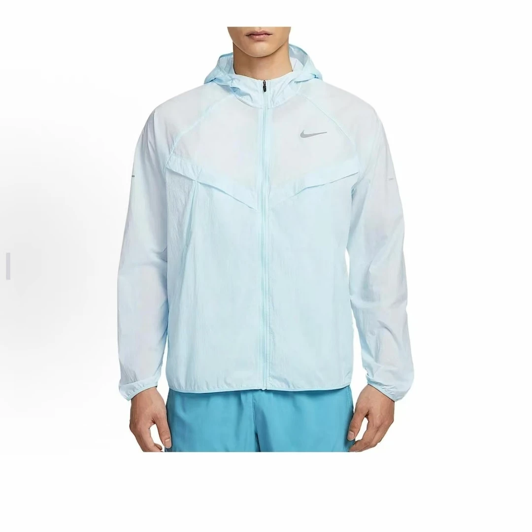 Nike 徽标连帽拉链长袖夹克外套 夏季新款 男款 蓝色 HV4549474