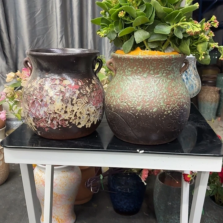 17×21 -粗陶花盆有孔-买买买
