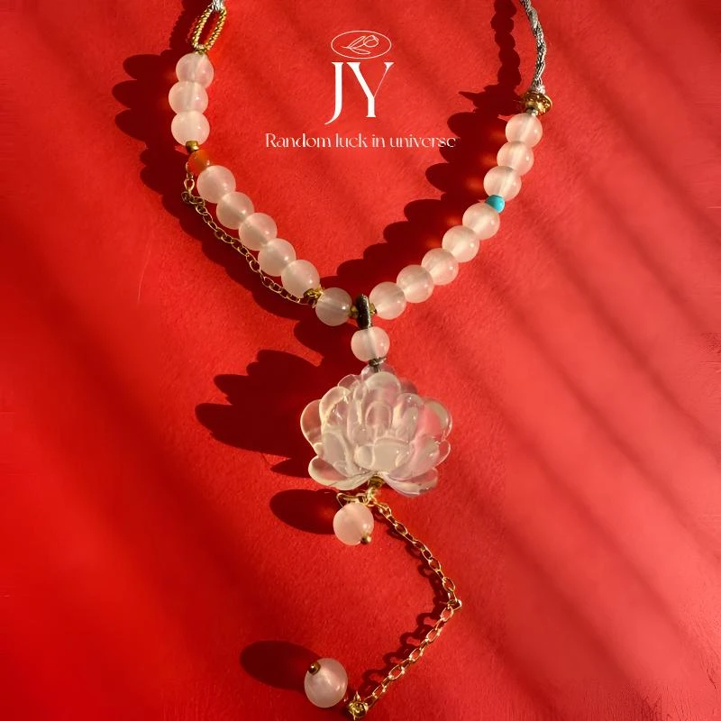 【人间富贵花】纯天然岫玉手工雕刻牡丹花点吊坠（多样性发一）