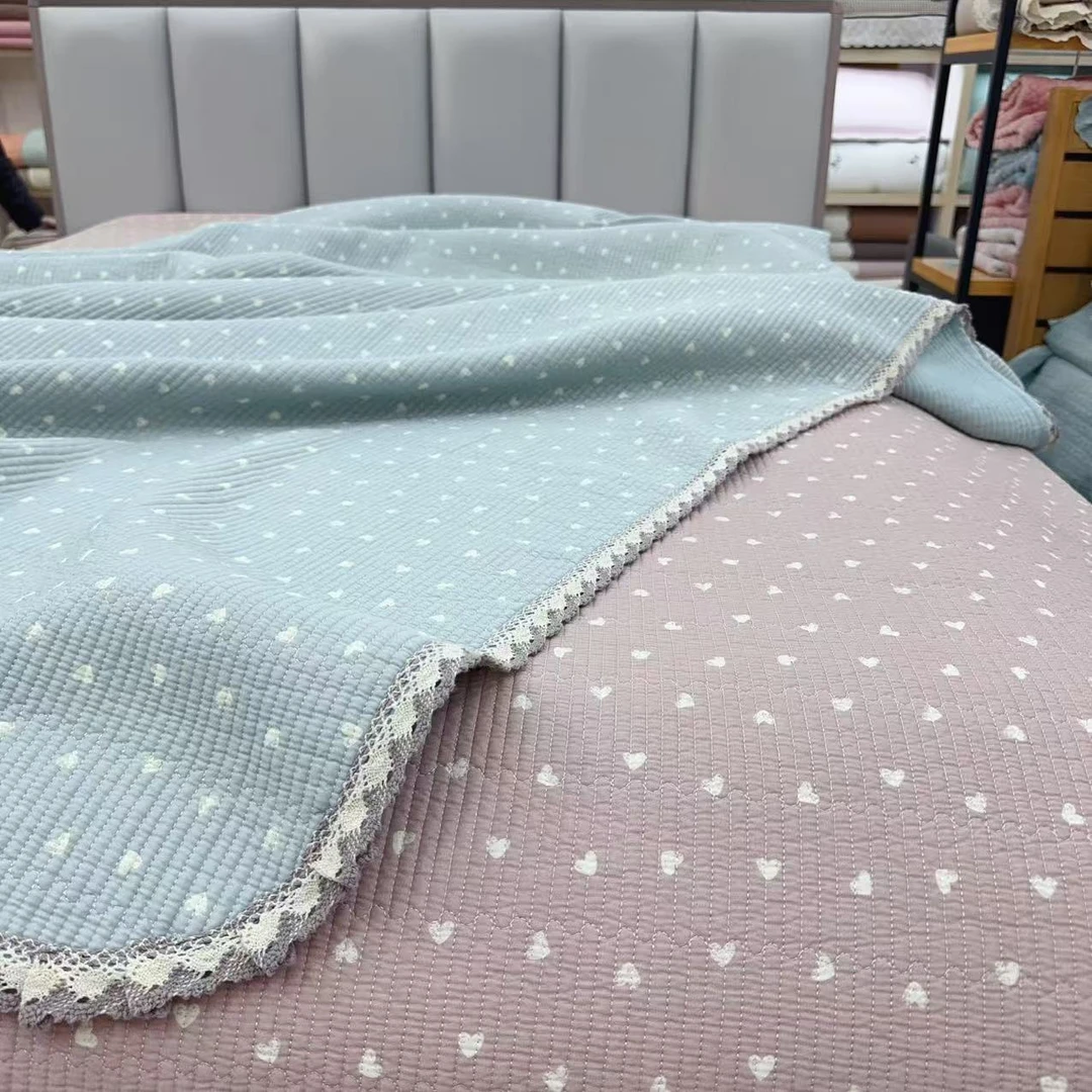 小幸运双面印花天丝床盖 丝滑柔软夹棉绗缝2.0*2.3（±5cm）